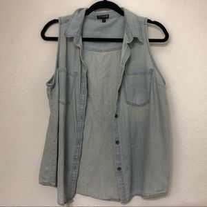 EXPRESS sleeveless denim shirt